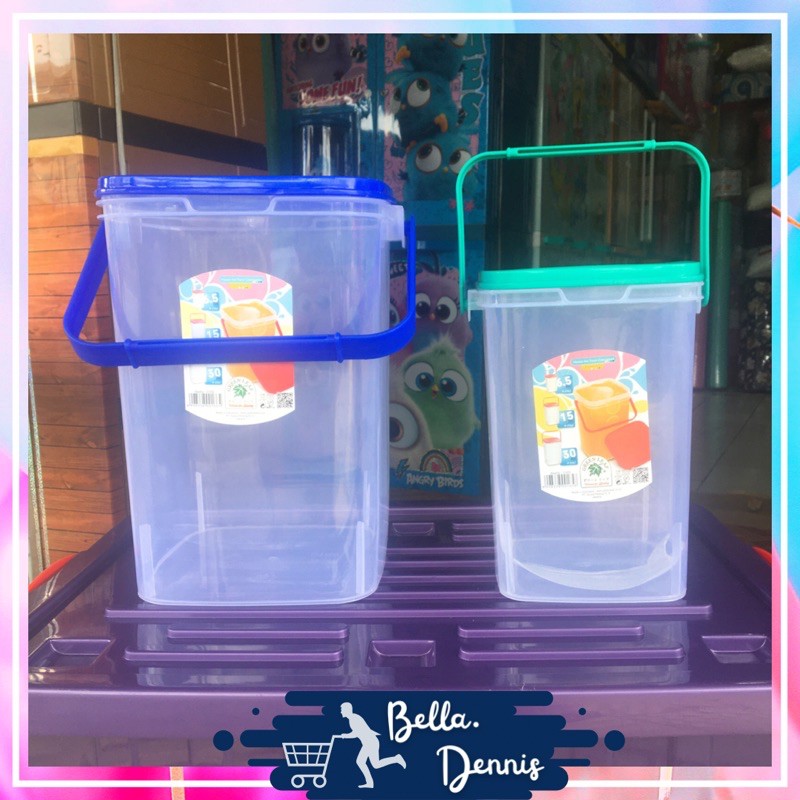 Toples Segi / Toples Kotak / Toples Air / Toples Kerupuk - ABELLA GREEN LEAF