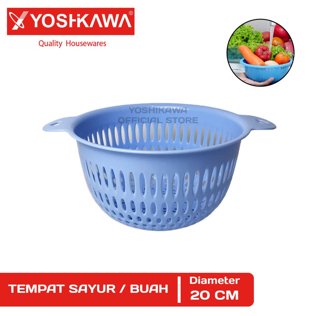 

YOSHIKAWA Bakul / Wakul Plastik 20 CM Wadah Pencuci Buah & sayur EVL-B-900