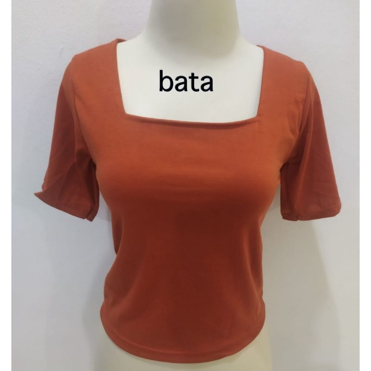 KAOS WANITA CROP LEHER KOTAK / KAOS POLOS WANITA KEKINIAN CROPTOP XXL