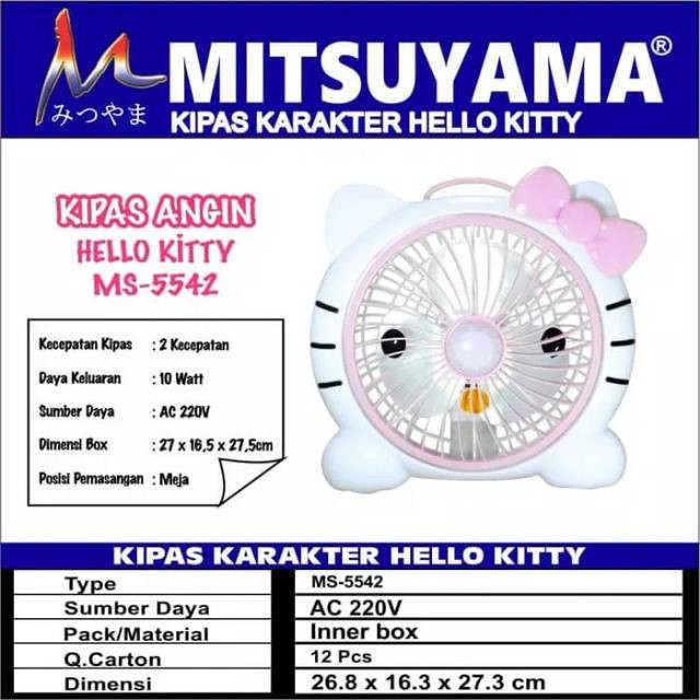 Kipas angin karakter doraemon hello kitty