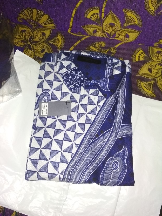 Maginot Kemeja Batik 2.0 Wardana-ls Motif Timbul Lengan Panjang Pria + Free Masker