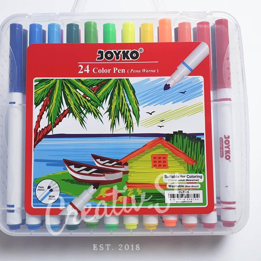 

A4ħW Color pen Pulpen Warna 24 Warna Joyko Spidol CLP-05 ☻Laris