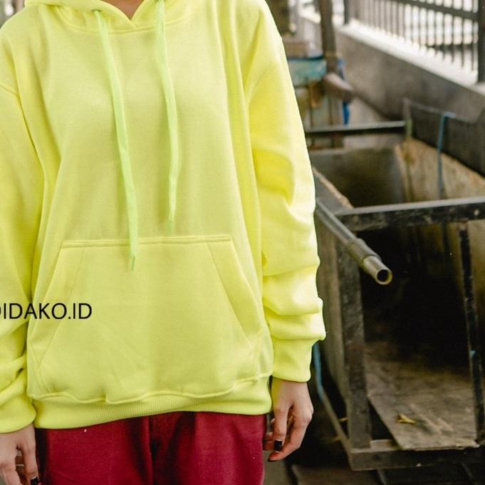 SWEATERHOODIE HOODIE JUMPER HIJAU NEON SIZE M-XXL