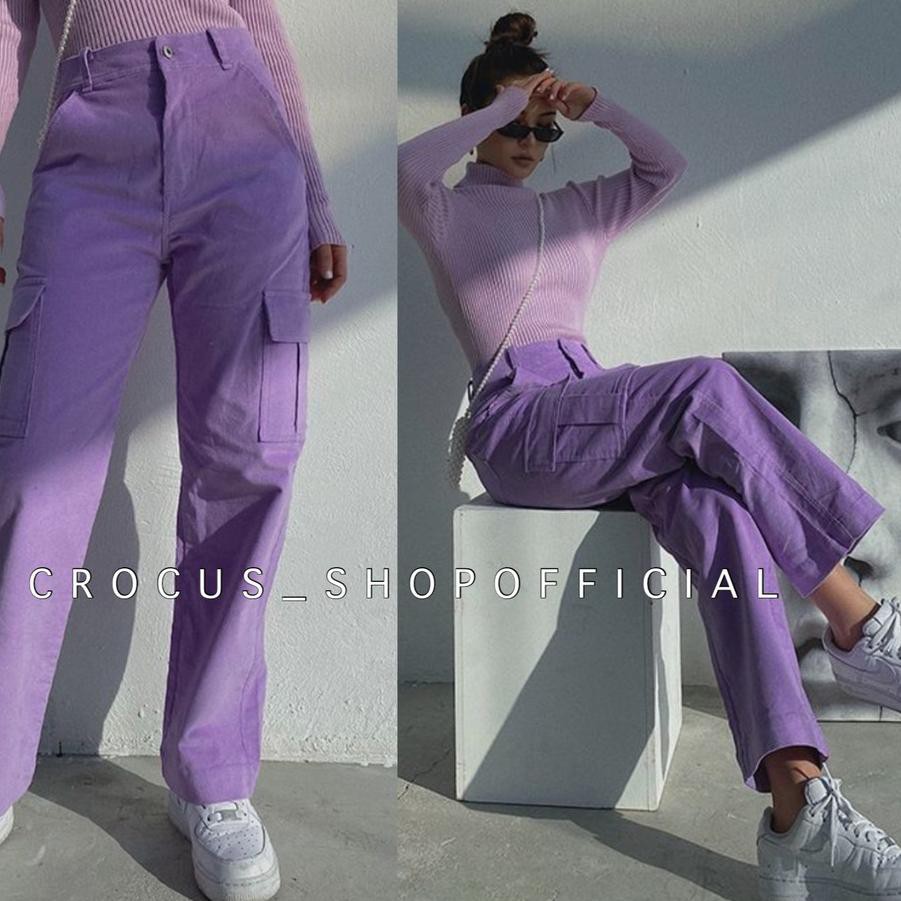 (TERBARU) CS - Celana Cargo Lilac Lylac Thunder Pants / Baggy American Drill