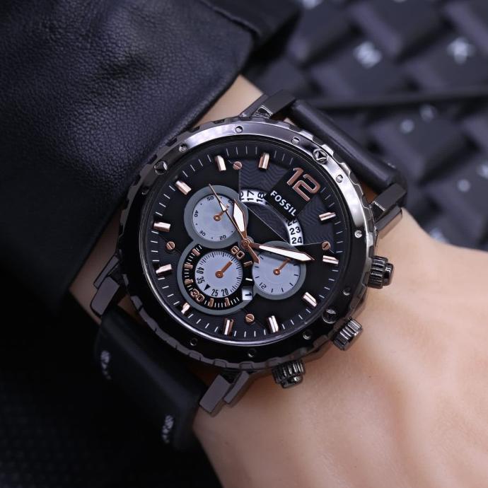Jam tangan pria fossil chrono variasi kulit Watch Original Premium