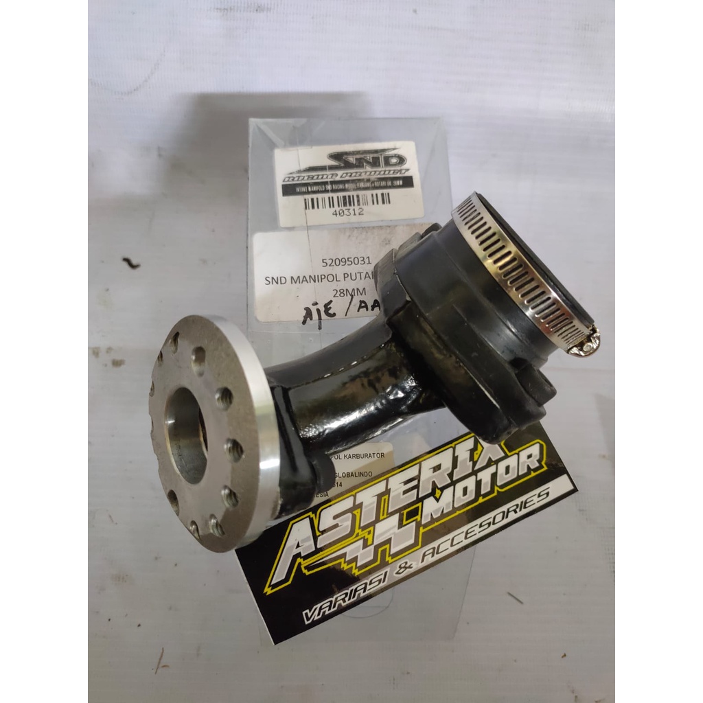 Intake Karbu.Manipol Putar manipol miring pe28mm Panjang Merk SND