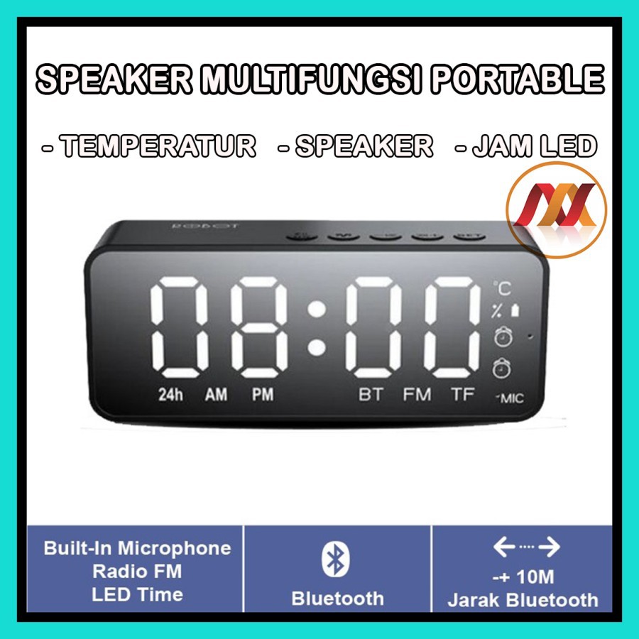 NA - Speaker Bluetooth Robot Digital Clock Alarm - Radio - Aux rb150