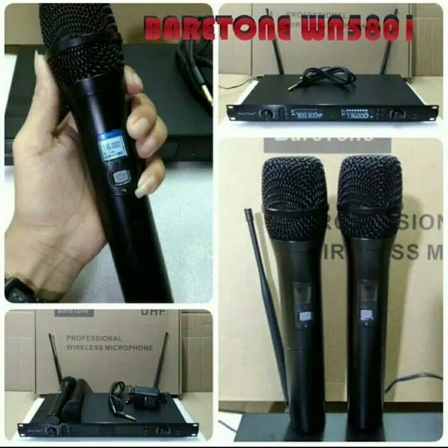 Mic Wireless Baretone WM - 5801 UHF Original - Hitam