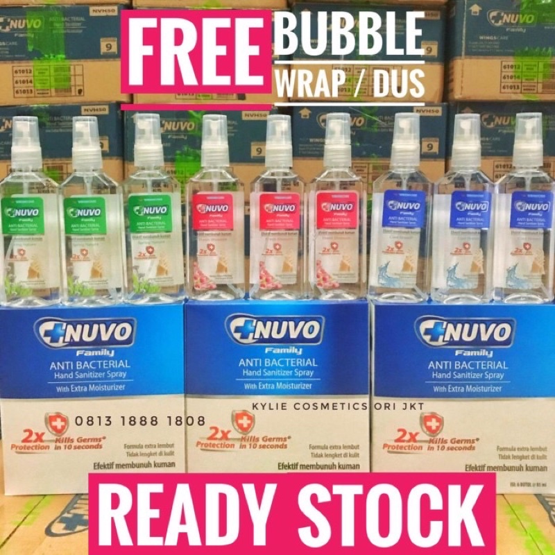 NUVO Hand Sanitizer SPRAY 85ML CAIR 85 ML Liquid ANTISeptik Anti Virus [ BISA REFILL ]