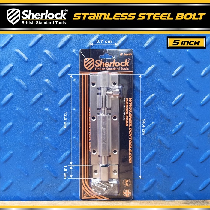 Grendel Slot Kunci Pintu Sherlock Stainless Steel 5 Inch