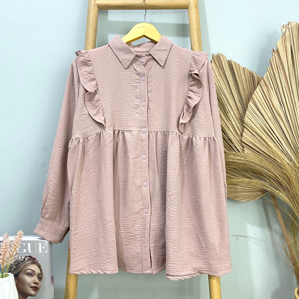 KEMEJA BLOUSE REMPEL MUTHIA KATUN AIRFLOW DAILY OFFICE SHIRT PREMIUM B614