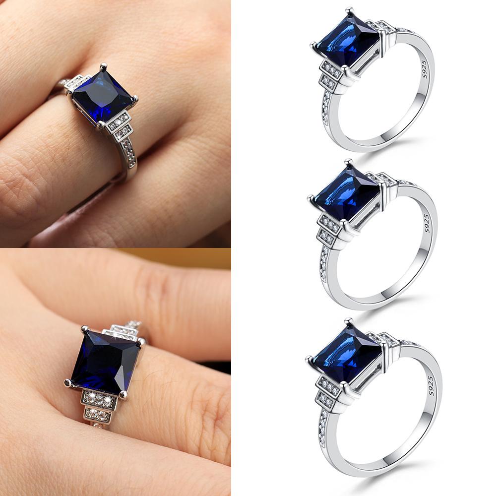 Preva Zircon Cincin Wanita Berlapis Patinum Fashion Ukuran 6-10 Perhiasan