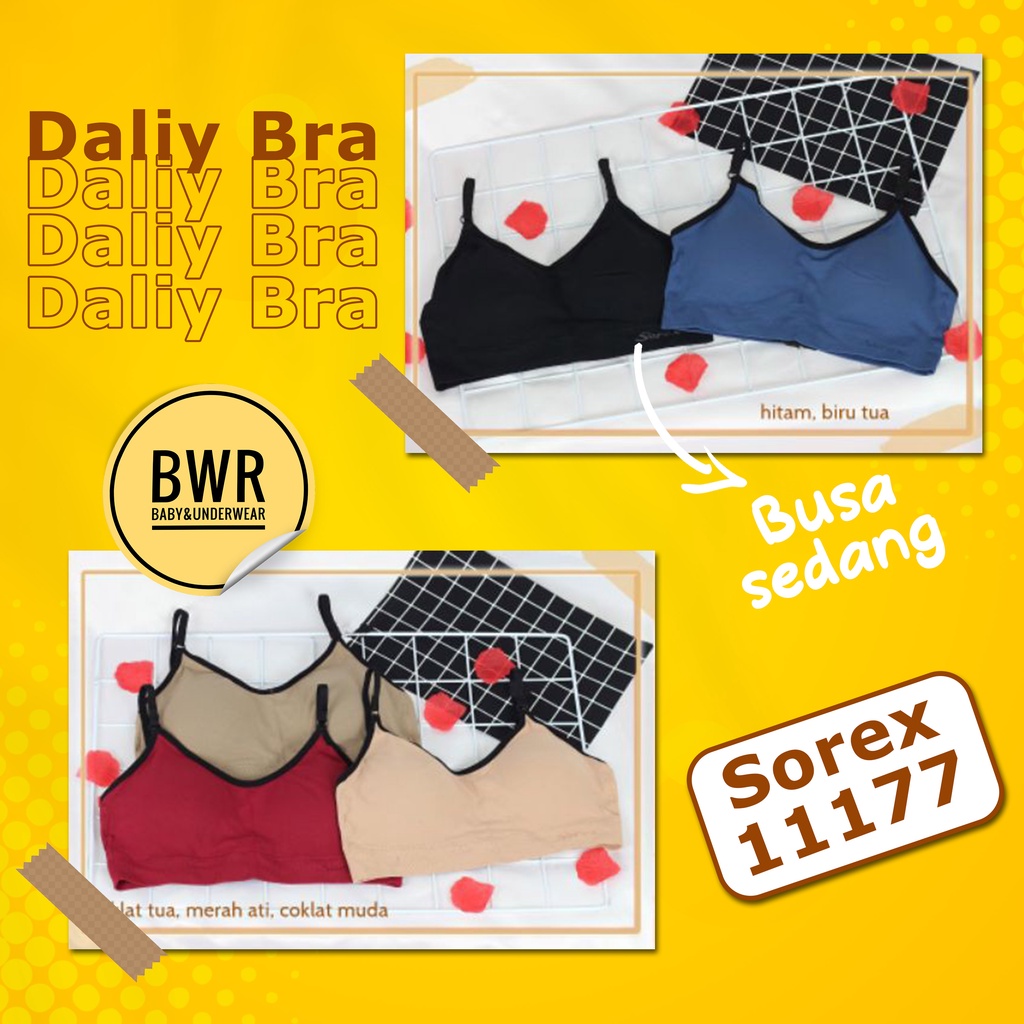 BH Sorex 11177 Busa Tipis Tanpa Kawat Kait 2 / Bra Harian Wanita ( M - L ) PILIH WARNA | Bwr