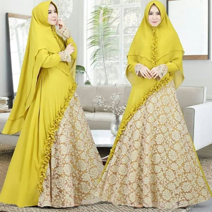 Ns FC Najibah Gamis Syari Putih Benhur Abu Toska Navy Maroon Hujan Muslim Modis