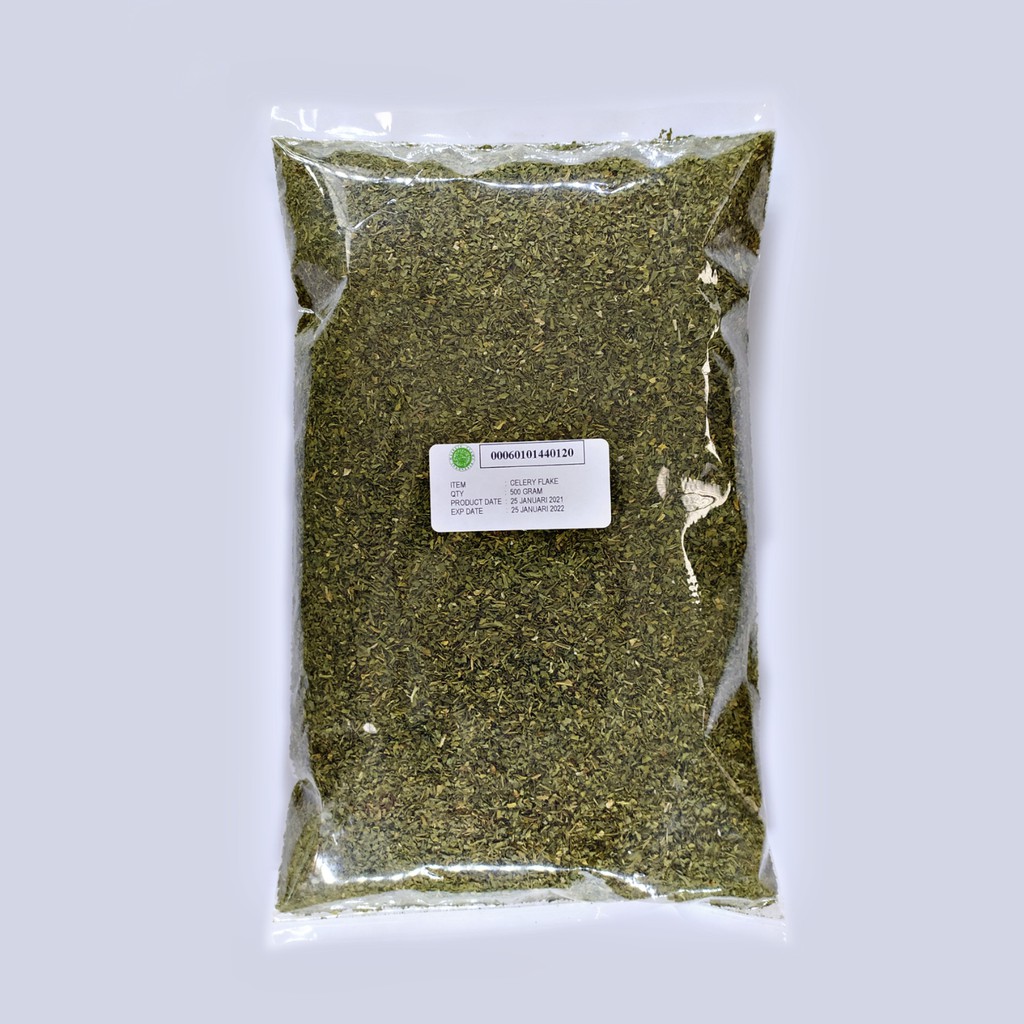 

CELERY KERING / DRIED CELERY FLAKE KEMASAN 500 GR KUALITAS PREMIUM 100% ASLI