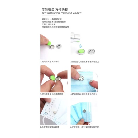 FACE MASK Klip Diffuser Essential Oil / Aromaterapi Mini Magnetik