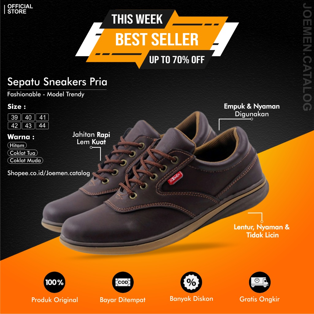 Sepatu Laki Laki Dewasa Sneakers Import J 35 Sepatu Cowo Sepatu Peria Sepatu Kulit