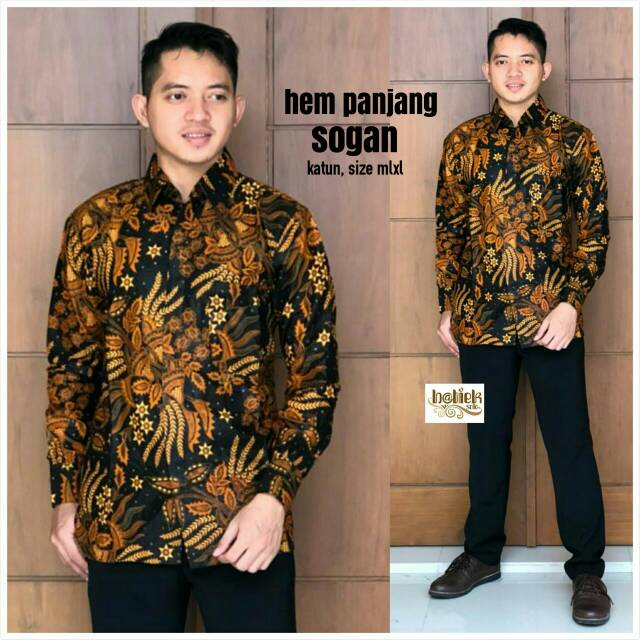 Hem Panjang Sogan Murah Hem Batik Manggar Murah Seragam Batik Supplier Batik Kemeja Batik Panjang