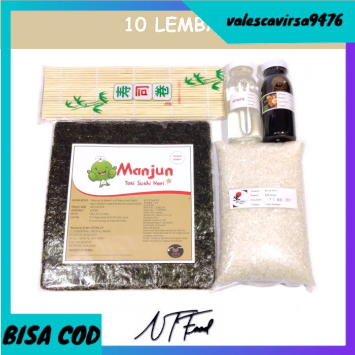 

⭐BISA COD⭐ Manjun Sushi Nori Paket Bahan Sushi Lengkap - Tanpa Sushi Mat