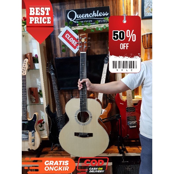 Gitar akustik Gibson J200 lis full jumbo Tanam besi