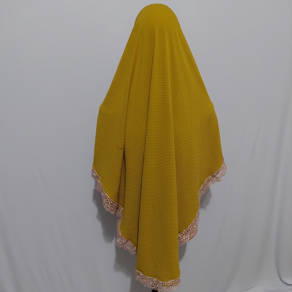 Jilbab Prisket Renda Prada  Keliling Jersy Terbaru 2022-LEMON