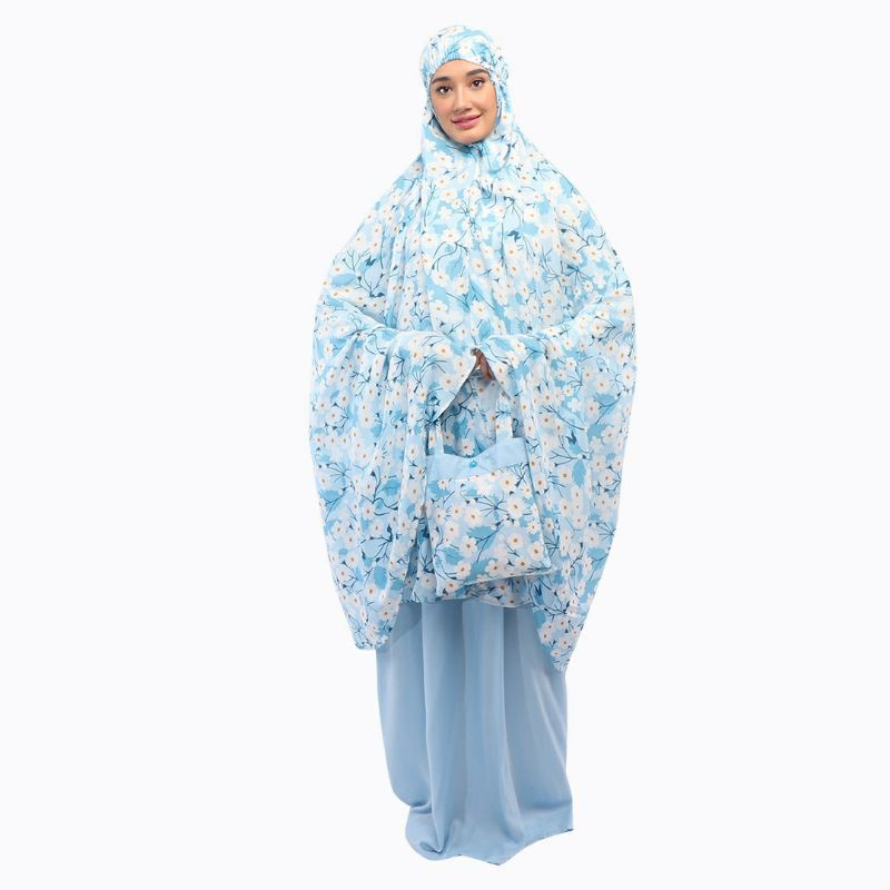 Mukenah Tazbiya Nesya Yellow/Pink/Blue Dewasa Jumbo Katun Rayon Adem Motif Cantik