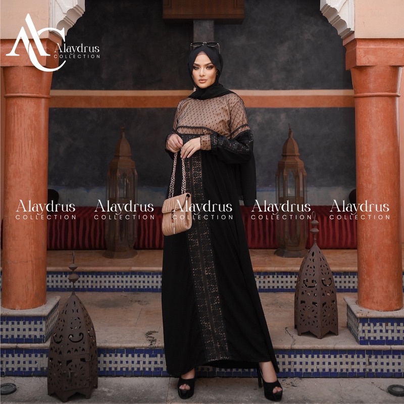 Abaya Arab Hitam Ashanty Bahan Jet Black Saudi Kwalitas Boutique