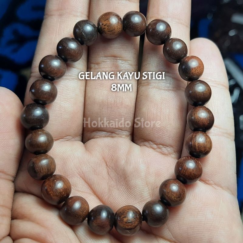 Gelang Kayu Stigi asli 8mm / Gelang Stigi / Setigi