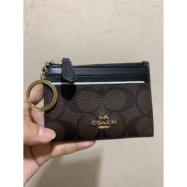 cardholder coach mahoagany