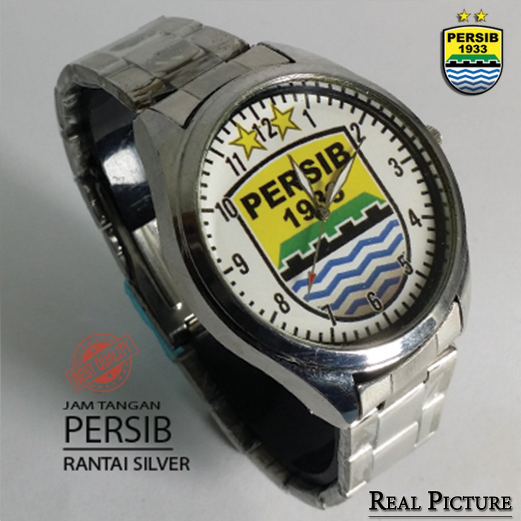 (BEST ITEM) JAM PERSIB RANTAI PUTIH (MOTIF) 3