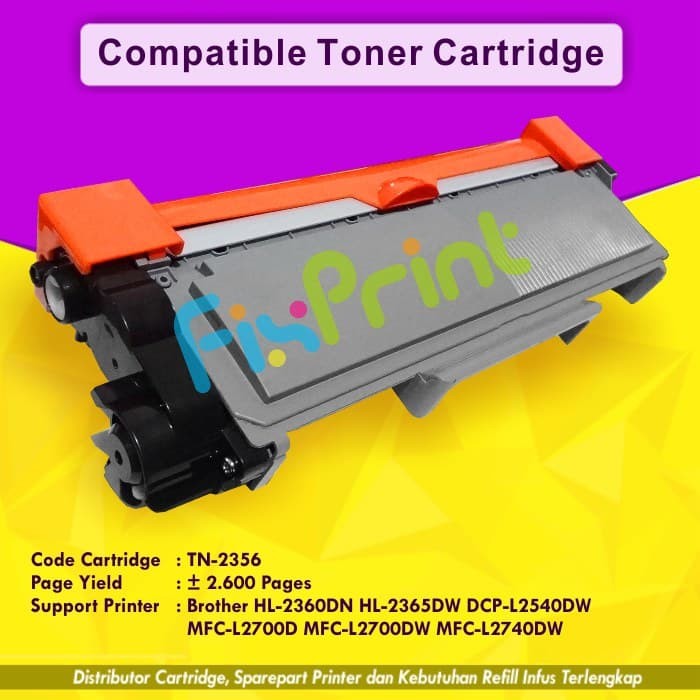 Cartridge Toner Brother TN-2356 TN2356 for Printer HL-2360DN HL-2365DW - Hitam FSB1820