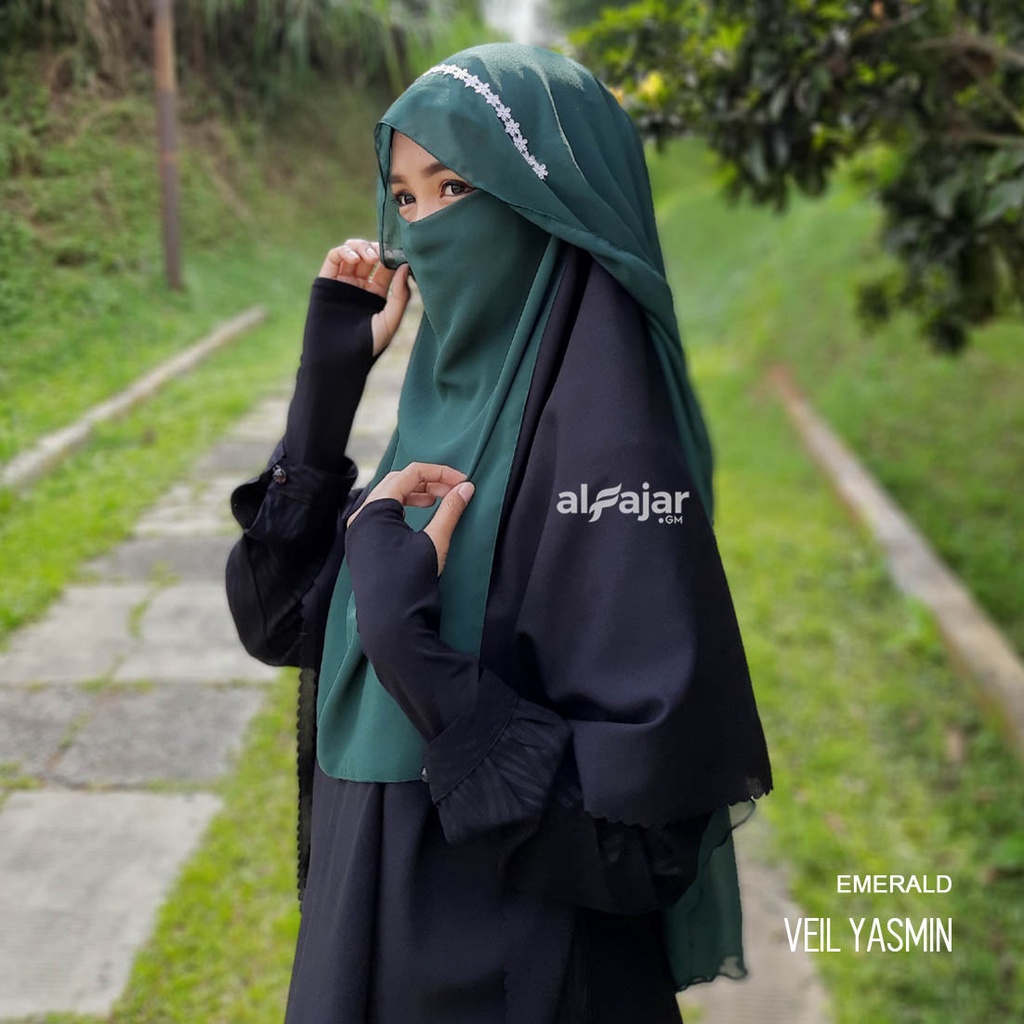 CADAR NIQOB BANDANA Veil Yasmin Dua Layer Sifon Ceruty by Alfajar