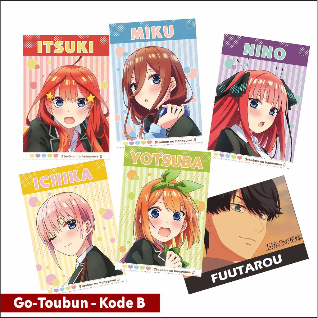 Poster A4 &amp; Pola Deco Mini Poster Anime Gotoubun no Hanayome - Go-toubun Hanayome Karakter Miku Ichika Nino Itsuki Yotsuba