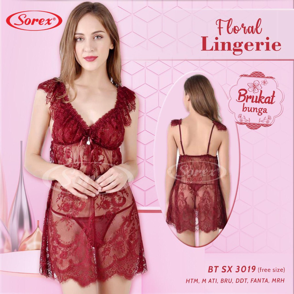 BAJU TIDUR WANITA SATIN LINGERIE SOREX EXCLUSIVE BT 7002 KIMONO 3043 LACE 1918 3019 526 kado natal