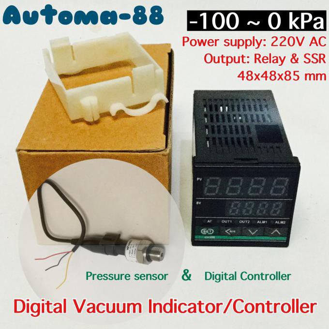 Digital Vacuum Controller Vakum Pressure Indicator -100~0 Kpa -100Kpa Automa88 Ayo Beli