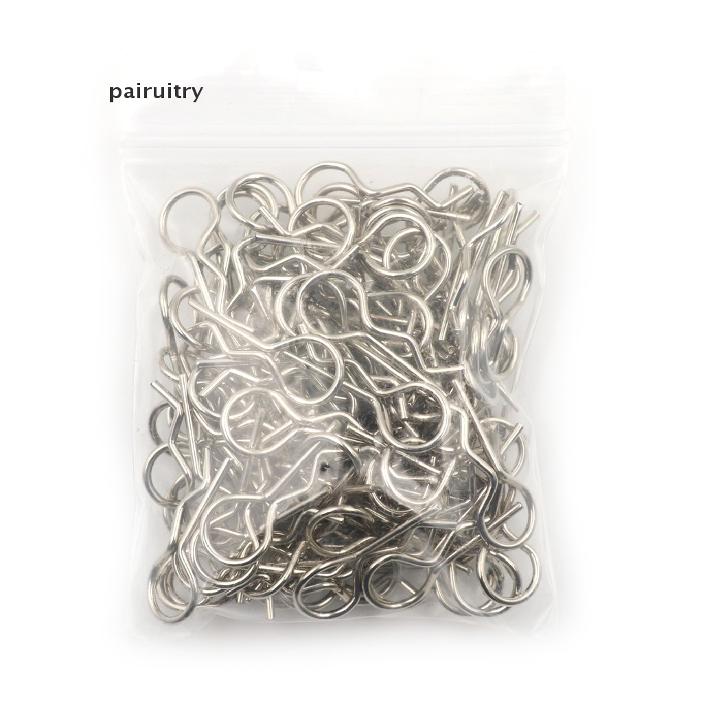 100pcs Klip Pin Shell Badan Bahan Stainless Steel Untuk 1 / 10 1 / 16 RC HSP PRT