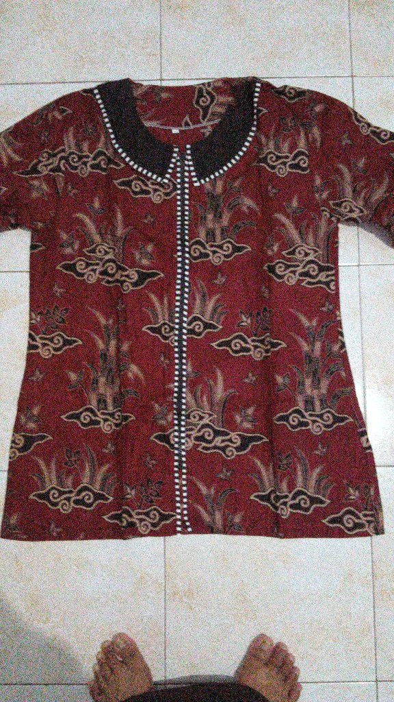 Tey-17 Batik Wanita Asj Sa Hrb026 Kenongo Kemeja Tosca Pendek