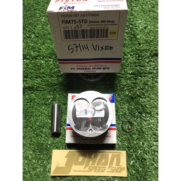 Piston Kit Fim75 Vixion Mx King 57mm 58mm 59mm 60mm Johan Garage