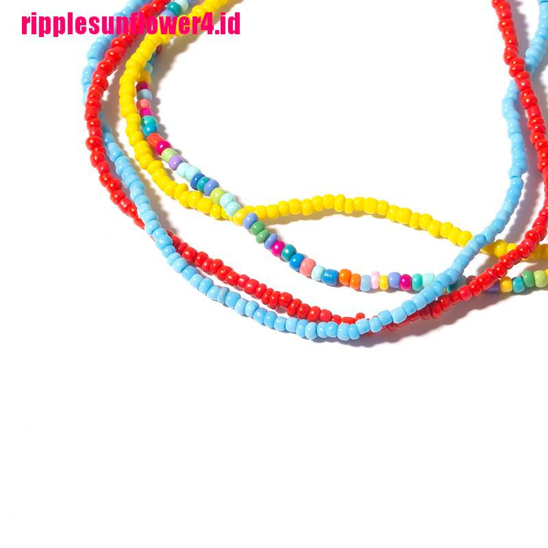 Kalung Choker Manik-Manik Warna-Warni Gaya Bohemia