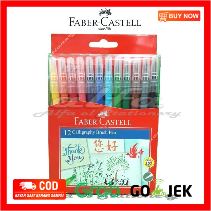 

(BISA COD) Calligraphy Brush Pen 12 Faber Castell - Kaligrafi Spidol - Pulpen