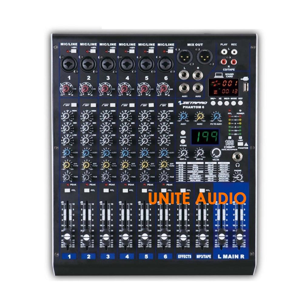 Mixer Zetapro Super Phantom 6 Original Mixer Zetapro Phantom6 Channel + Hardcase