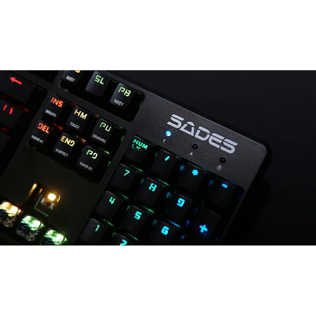 Keyboard gaming mechanical sades groza rgb fullsize optical switch