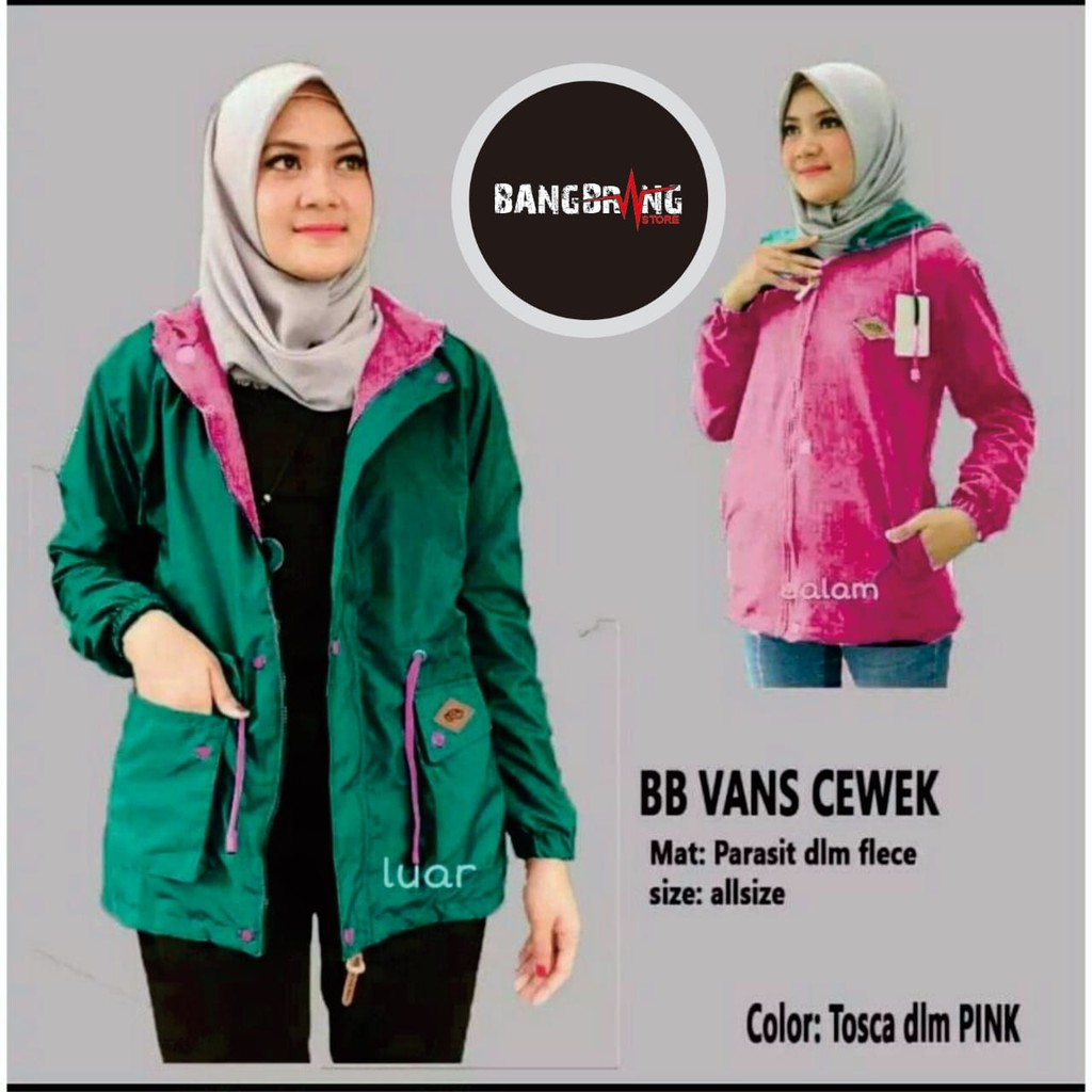 JAKET PARKA WANITA BOLAK BALIK JAKET WANITA PARKA BB MURAH JAKET PARKA CEWEK JAKET PARASUT WANITA-Tosca Pink