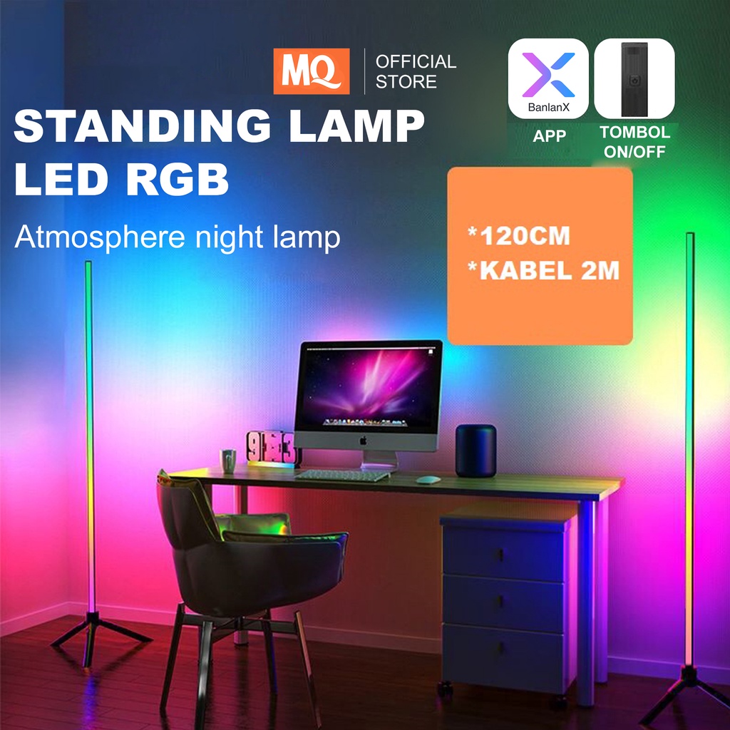 MQ Lampu RGB Stand Sudut Lantai Minimalis / Standing Side Floor Lamp / Lampu Dekorasi standing rgb