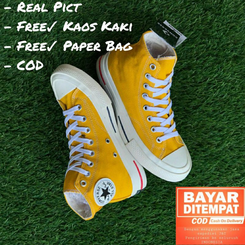 Jual Sepatu Converse Chuck Taylor Haritage Kuning High Shopee Indonesia