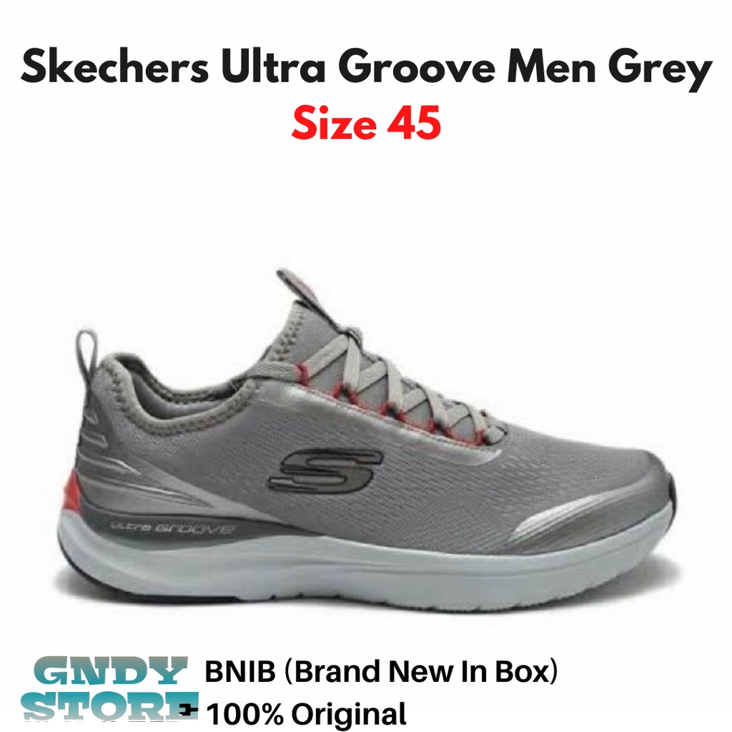 Sepatu Sneakers Pria Skechers Ultra Groove 232029/GRY Men Grey Original Resmi Store BNIB 100% Asli