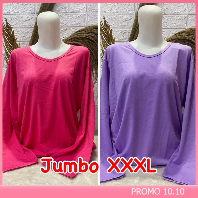 Kaos Polos Panjang Jumbo XXXL Kaos Wanita Polos Jumbo