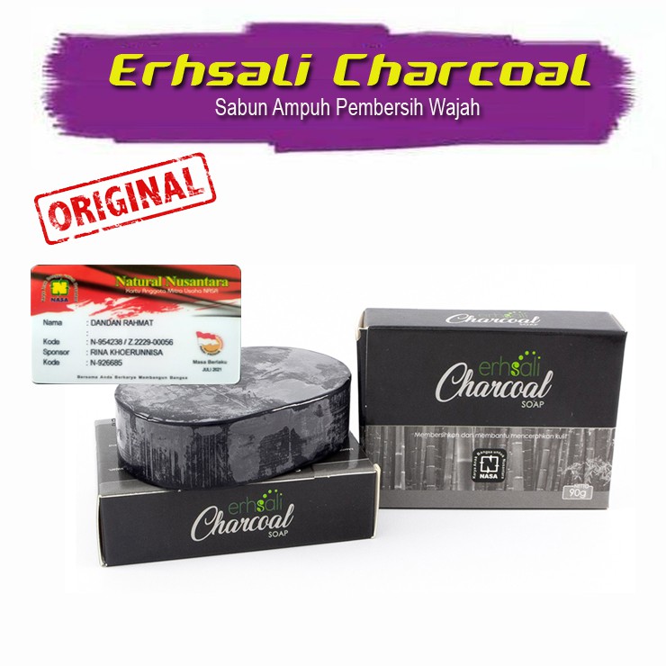 100% ORIGINAL - ERHSALI CHARCOAL SOAP - ERHSALI - CHARCOAL - SABUN - NASA