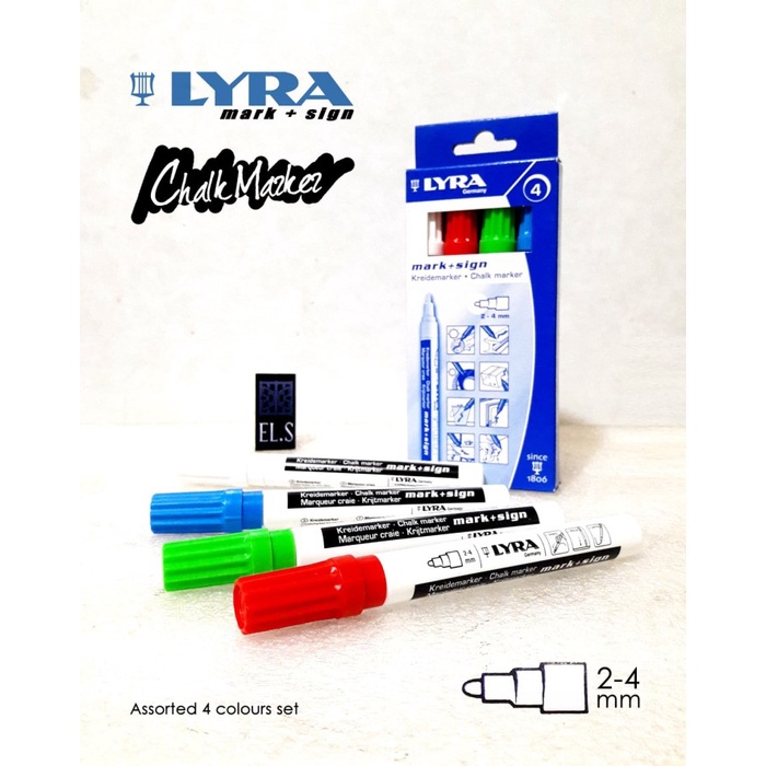 

Hemat Lyra Chalk Marker Mark + Sign Assorted 4 Warna Berkualitas