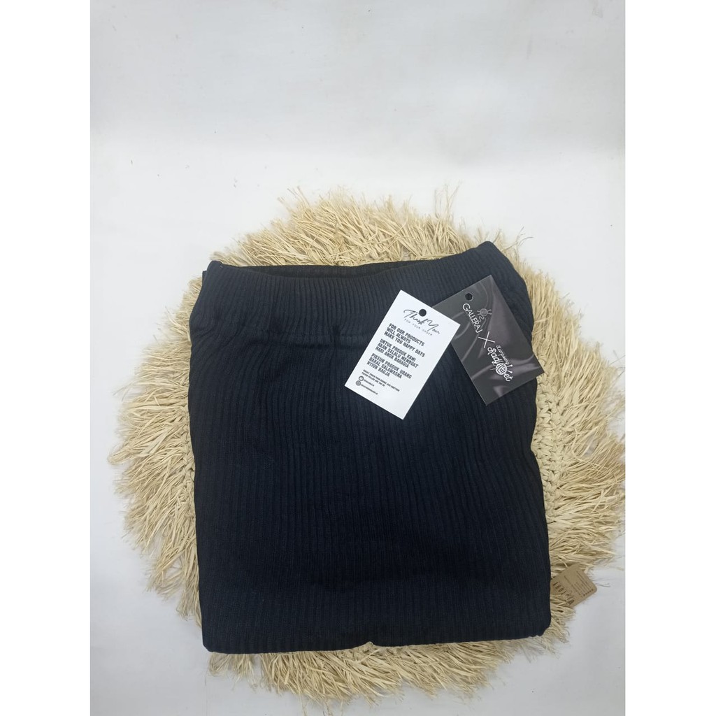 rajut premium, rok span rajut, rok rajut, rok knit rajut premium ALLSIZE BY GALLERAJ-HITAM